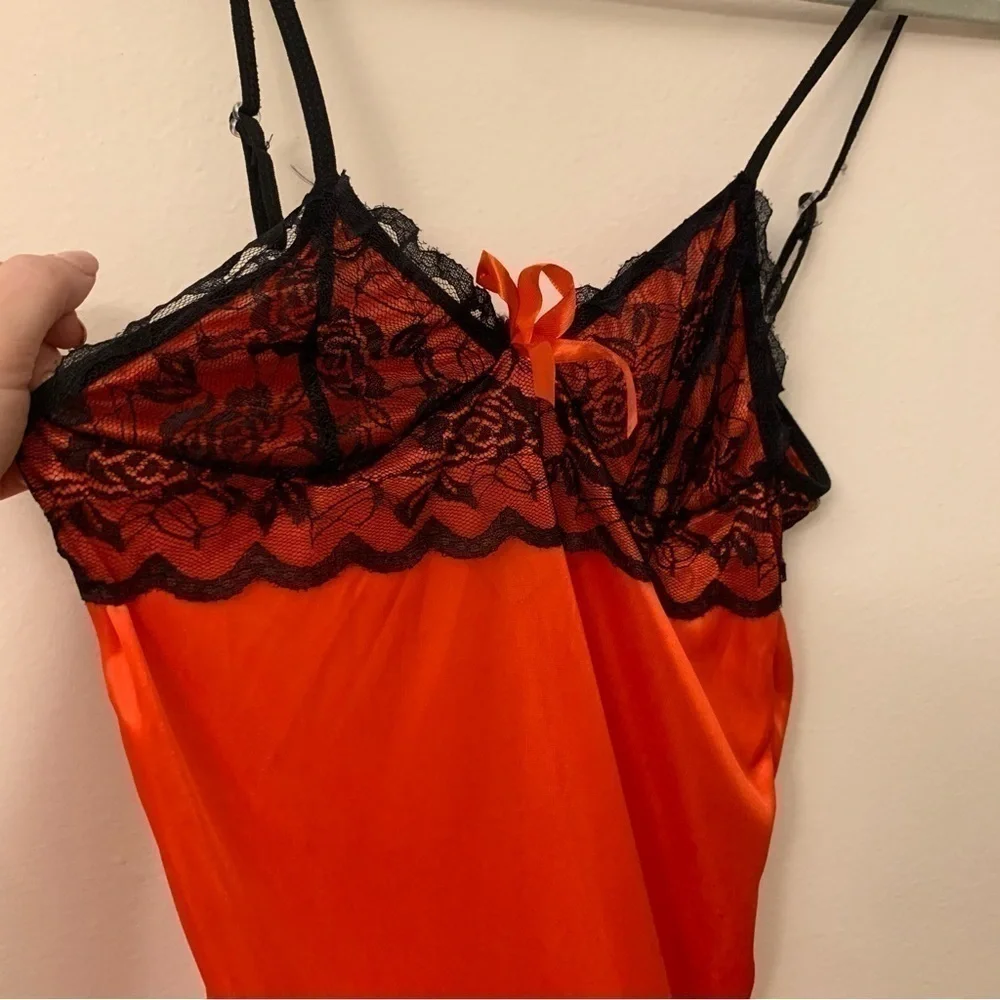 S M Red and Black Valentines Day Lingerie Garter Babydoll, NWOT